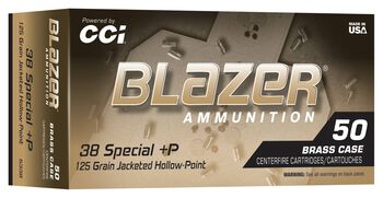 Blazer Brass HP, 38 Special +P, 125 Grain, Jacketed Hollow Point, 970 fps