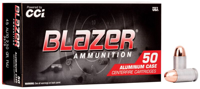 Blazer Aluminum, 45 Auto, 230 Grain, Full Metal Jacket, 845 fps