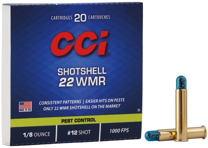 Rimfire Shotshell, 22 WMR, 12 Shot, 1000 fps