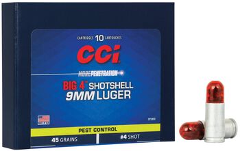 Pest Control Big 4™ Shotshell, 9mm Luger, 4 Shot, 1000 fps