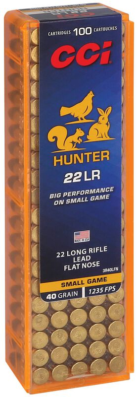 Hunter Series, 22 LR, 40 Grain, Lead Flat Nose, 1235 fps