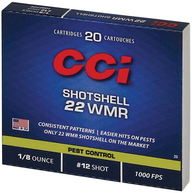 Rimfire Shotshell, 22 WMR, 12 Shot, 1000 fps