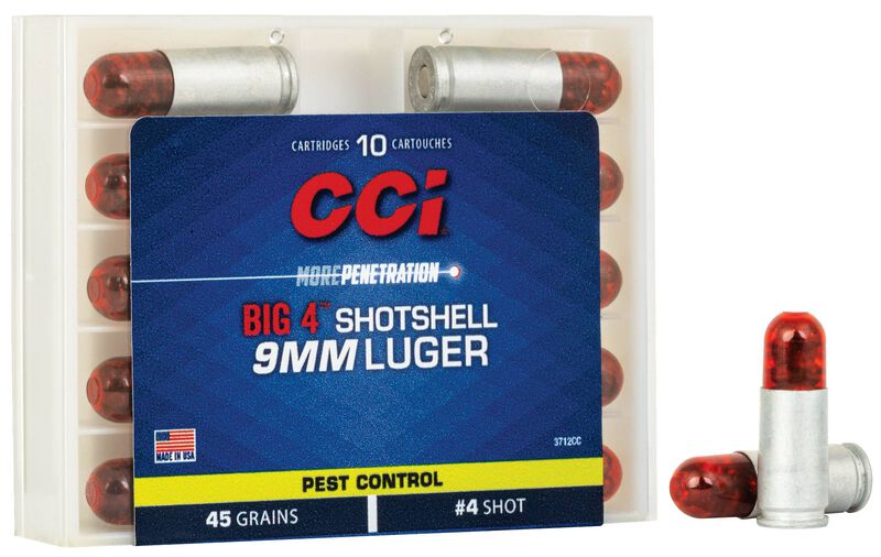 Pest Control Big 4&trade; Shotshell, 9mm Luger, 4 Shot, 1000 fps