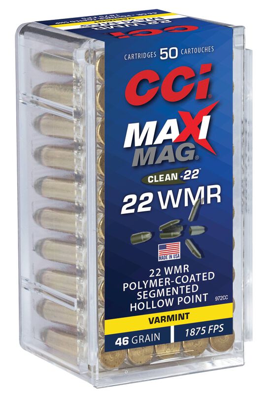 Maxi-Mag Segmented Hollow Point, 22 WMR, 46 Grain, Segmented Hollow Point, 1875 fps