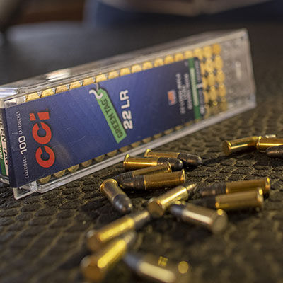 CCI Green Tag packaging and cartridges laying on a table