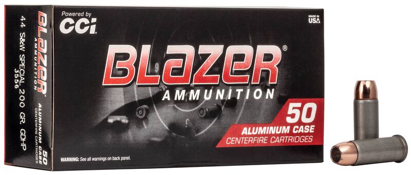 Blazer Aluminum, 44 Special, 200 Grain, Jacketed Hollow Point, 920 fps 44 Special Caliber Ammo - 50 Rounds of 200 Grain Weight Ammunition (3556)