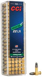 Green Tag, 22 LR, 40 Grain, Lead Round Nose, 1070 fps