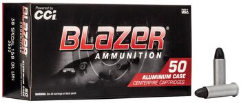 Blazer Aluminum, 38 Special, 158 Grain, Lead Round Nose, 755 fps