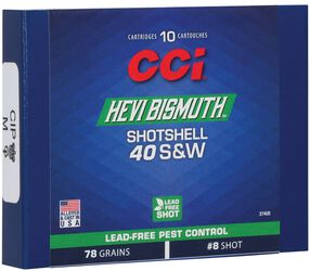 Pest Control Bismuth Shotshell, 40 S&W, 8 Shot, 1300 fps