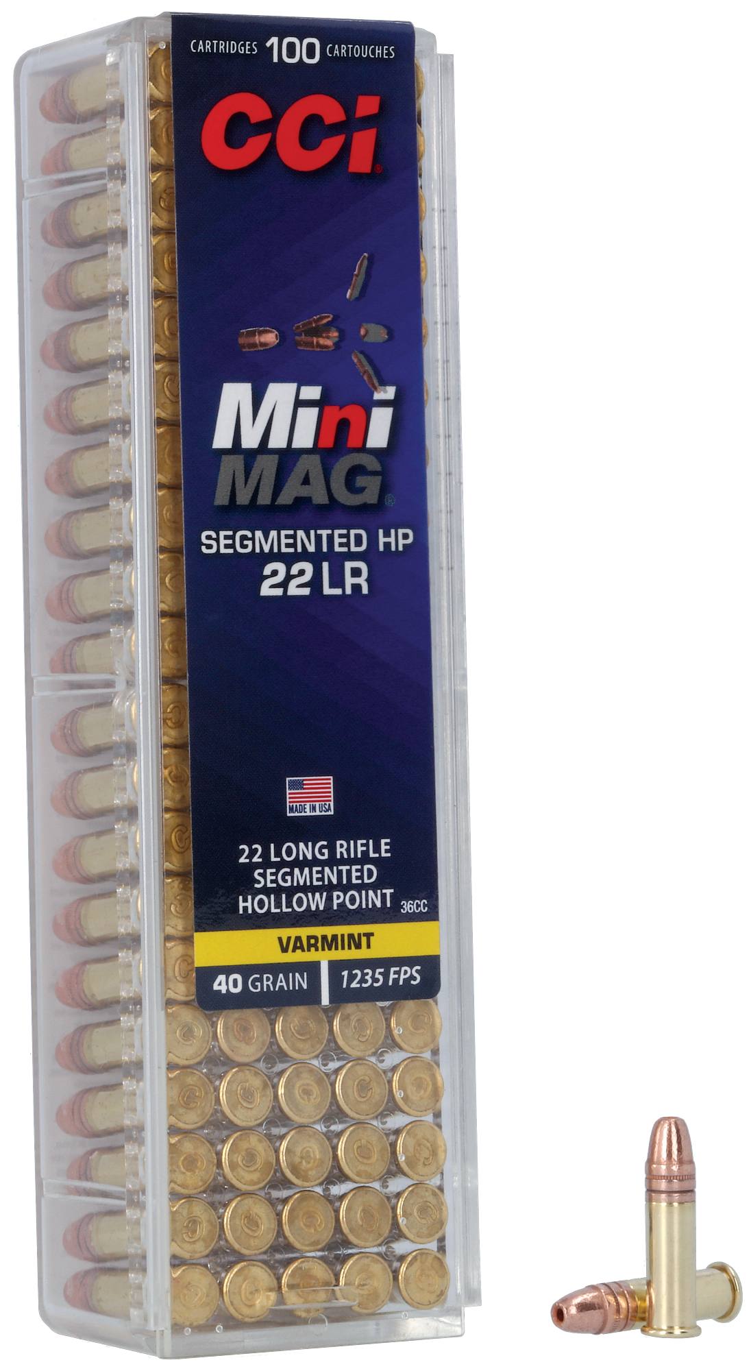 Buy Mini-Mag Segmented HP 22 LR Ammo | 40 Grain, 1235 FPS | CCI Ammunition
