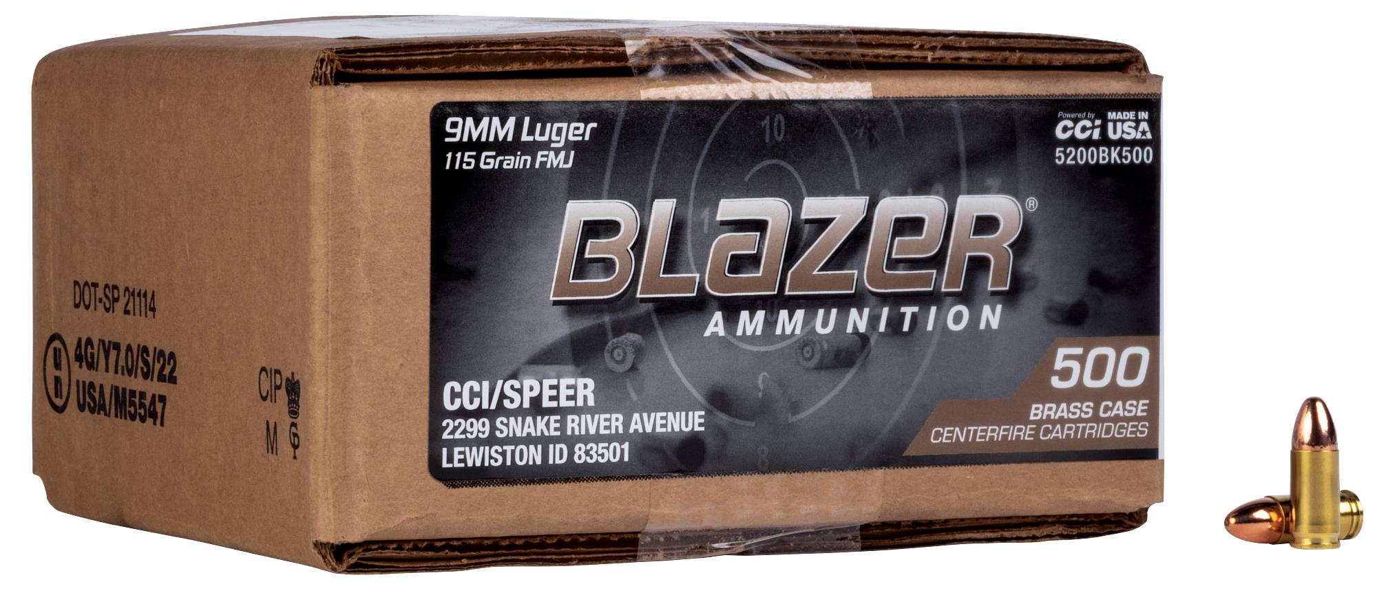 Buy Blazer Brass 9mm Luger Ammo 115 | 5200BK500